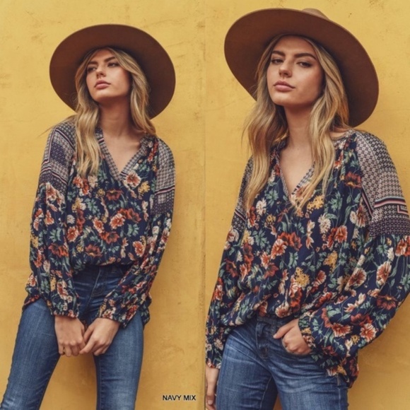 💥🔥CLEARANCE SALE⚡️🌟LAST ONE ☝️ FLOWER CHILD Boho Floral Blouse - Picture 4 of 4